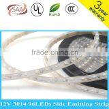 3014 Side Viewing Strip DC12V24v 5M/lot Waterproof IP68 Side Emitting LED Strip 60led/m ww cw