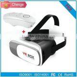 Ardboard HeadMount VR BOX 2.0 Version VR Virtual 3D Glasses + White Wireless Bluetooth Remote Controller thumbnail-2