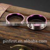 Factory Wholesale Supply Jewelry Personality Design Purple Classic Titanium Rhinestone Couple Ring thumbnail-3