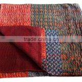 RTHKG-1 Beautiful Traditional Handmade Cotton Fabric Patchwork Kantha Gudri Throw Bedspread Indian Textile Wholesaler Jaipur thumbnail-2