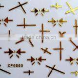 12Designs Golden Nail Art Water Decal Sticker Transfer Stickers (XF6061-6072)HN1810 thumbnail-6