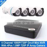 HD 720P/1080P 4CH NVR Weatherproof Outdoor 24Pcs IR Bullet 4 Pcs Outdoor CCTV Kit