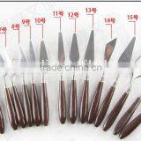 Wholesale Brown Wood Handle Stainless Steel Blade Palette Knife for Artists thumbnail-1