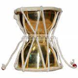 HANDMADE INDIAN RELIGIOUS SHIVA FOLK MUSICAL Instrument India DAMROO DAMRU Brass Handicraft