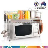 2-tier Metal Wre Microwave Oven Storagte Organizer Kitchen Pot Rack thumbnail-1