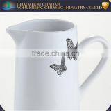 New Arrival Pretty White Ceramic Milk Pitcher With Butterfly Decals for Sale thumbnail-2