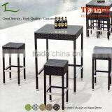 5 Pieces Outdoor Bistro Chairs and Table Wicker Aluminum Bistro Table and Chair thumbnail-1