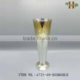 Handblown Tall Silver Trumpet Glass Vases thumbnail-3