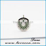 Popular Hollow Stainless Steel Aromatherapy Locket Pendant Necklace for Essential Oil thumbnail-4