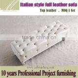 JR06 Belham Living Allover Tufted Rectangle Ottoma/white Leather Long Tufted Ottoman With Wooden Legs for Living Room Furniture thumbnail-1