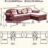 M8010 Arabic Traditional L Shape Corner Sofa in Fabric From China Foshan Furniture thumbnail-6