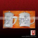 Hand Painted Jingdezhen Porcelain Double Tea Pot Kettle Set Tea Cup for Wholesale thumbnail-1