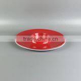 Round Chip Dip, Red Color Melamine Hard Decorative Plastic Storage Plate thumbnail-1