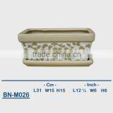 Vietnamese Ceramic Hand Carved Bonsai Mini Flower Pot BN-M026 thumbnail-1