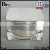 Luxury Silver Purple Black Acrylic Container New Arrival Square Shape Double Wall 15g 30g 50g Cosmetic Acrylic Face Cream Jar thumbnail-4