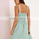 Fresh Green High Low Puffy Prom Dress thumbnail-2