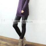 Wholesale Faux Suede High Waist Leggings Tan Breathable Women Legging Pants thumbnail-3