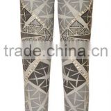 Newest Fashion Jeans Print Pattern Beaded Capris Skinny Pictures Sexy Jeans Women thumbnail-2