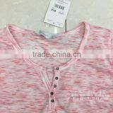 Women Stock Apparel V-neck Slub Cotton T-shirt thumbnail-3