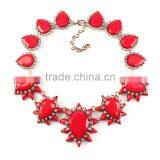 Fashion People Big Water Drop Resin Gems Chunky Coral Necklace thumbnail-3
