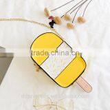 Bag 2017 Girls Shoulder Long Strip Bag Yellow Ice Cream Designer Bag thumbnail-2