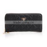 2017 Luxury Fashion Women Wallet Long Purse Bueatiful Flower Embossing Zipper Woman Leather Purse thumbnail-3