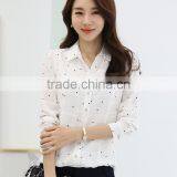 Custom Wholesale Ladies Blouse Patterns Women Cotton Formal Business Blouse With Dot thumbnail-6