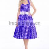 Women's Vintage Rockabilly Swing 1950's Evening Party Dress With Belt thumbnail-4