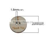Wood Sewing Buttons Scrapbooking 2 Holes Round Natural Message Pattern I Love Thank You " thumbnail-2
