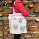 Floral Printed Canvas Tote Bag Lady Canvas Bag Shoulder Bag thumbnail-2