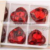 4827 Crystal Beads 28mm Siam Color Red Heart Glass Gemstone thumbnail-1