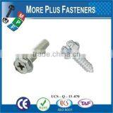 Taiwan M3 M12 M3-0.5 x 10mm DIN 965 Phillips Drive Flat Head Grade A2 Stainless Steel Machine Screw With Double Lock Washer thumbnail-6