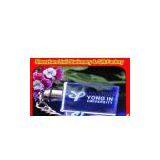 Best Promotion Gift Logo Laser Engraved Blue Led Crystal Key Chains