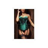 All Steel Bone Classical Lace Overlay Corset thumbnail-3