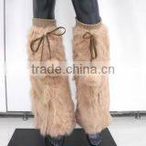 YR129 Real Natural Genuine Rabbit Fur Leg Warmer For Women thumbnail-1