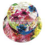 Factory New Fashion Women Girl Flower Floral Bucket Hat Bling Glitter Boonie Cap Pastel Drawing Soft Material thumbnail-2
