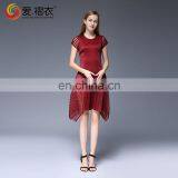 2016 Hot Summer Single Dress Women Elegant O Neck Fashion Dress With Sheer Hem Design thumbnail-5