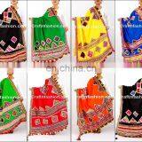 Designer Kutchi Embroidered Pom Pom Dupatta- Latest Designer 2017 Dupatta- Multicolour Kutch Embroidery Dupatta thumbnail-1