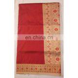 Women's Designer Wedding Wear Red Handmade Valkalam Banarasi Silk Bridal Saree Party Wear Dress thumbnail-1