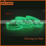 Custom Made Glowing in Dark Silicone Bracelet With Printing in Any Color thumbnail-1