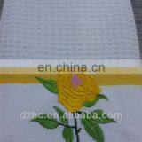 100%cotton flower emboidery waffle cleaning cloth