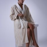 Eliya Super Soft Plush Kimono Collar Embroider Logo Waffle Terry Towelling Bath Robes For Ritz Calton Hotel