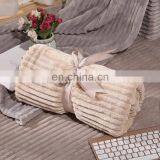 100%polyester Stripping Flannel Blanket for Floor Bed Sofa thumbnail-3