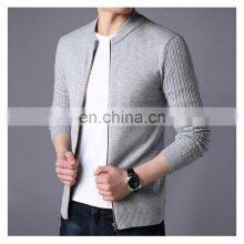 Factory Wholesale Spring and Autumn New Men's Knitted Cardigan Fashion Slim-fit Stand Collar Sweater thumbnail-2