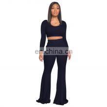 2021 Two Piece Set Women Clothing,2 Piece Set Women,Sexy Costumes Crop Top Matching Sets Outfit Two Piece Pants Set thumbnail-4