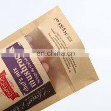 2021 High Quality Agricultural By-product Stand up Food Bags Pouches Flexible Packaging Craft Paper Coffee Bag With Window thumbnail-2