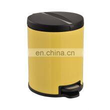 5L Yellow Color Custom Pedal Metal Craft Trash Can Waste Bin