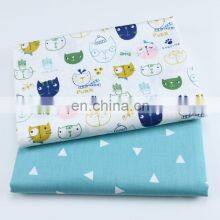 Cartoon Cat Triangle Print Children's Bed Skin Friendly Cotton Fabric Kindergarten Three-piece Twill Fabric thumbnail-4