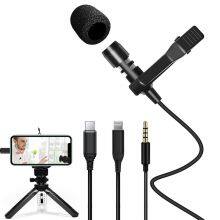 Lapel Lavalier Condenser Microphone Clip on Microphone for Smartphones Compatible With IPhone and Android Smartphones thumbnail-2