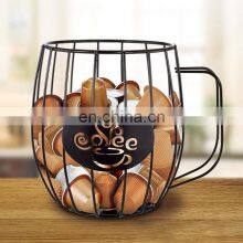 Affordable Non Folding Steel Basket Organizer Stand Cup Coffee Pod Storage Holder thumbnail-1